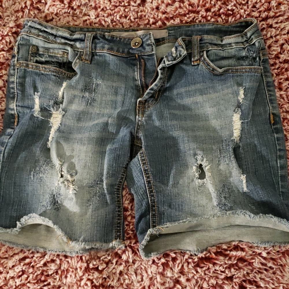 Distressed Jean shorts